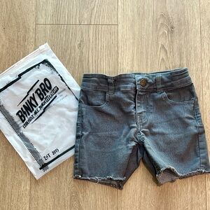 Binky Bro Washed Gray Denim Frayed Hem Shorts